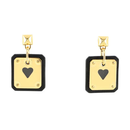 18K As De Celine Black Hermes Earrings