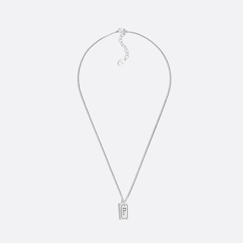 18K Dior Oblique Plate Pendant Necklace